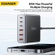 Зарядний пристрій Essager 3xUSB-C + 3xUSB-A 85W GaN black (EZC85W-SXB0G-Z)