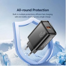 Зарядний пристрій Essager USB-A QC3.0 45 W black (ECT45W-RPB01-Z) - Фото