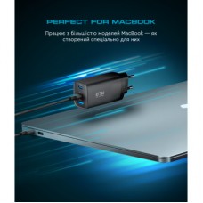 Зарядное устройство Armorstandart 2xUSB-C + 1xUSB 67W GaN black (ARM88384) Зарядное устройство Armorstandart 2xUSB-C + 1xUSB 67W GaN black (ARM88384) - Фото
