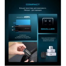 Зарядное устройство Armorstandart 2xUSB-C + 1xUSB 67W GaN black (ARM88384) Зарядное устройство Armorstandart 2xUSB-C + 1xUSB 67W GaN black (ARM88384) - Фото