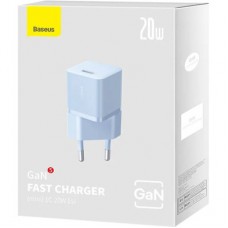 Зарядний пристрій Baseus USB-C PD20W GaN blue (CCGN050103) - Фото