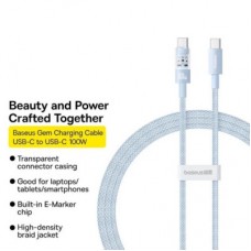 Дата кабель USB-C to USB-C 1.0m 100 W blue Baseus (1167203) - Фото