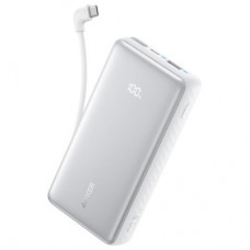Батарея універсальна Anker 10000 mAh 22.5W Built-In USB-C Cable White (A110DH21) - Фото