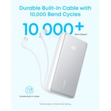 Батарея універсальна Anker 20000 mAh 22.5W Built-In USB-C Cable Black (A110EH11) - Фото