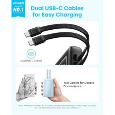 Батарея універсальна Anker 20000 mAh 45 W Built-In Dual USB-C Cables Black (A1681H12) - Фото