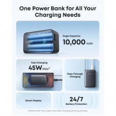 Батарея універсальна Anker 10000 mAh Nano 45 W Built-In USB-C Cable Black (A1638H11) - Фото