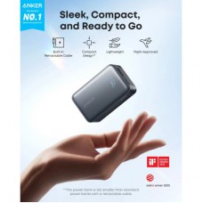 Батарея універсальна Anker 10000 mAh Nano 45 W Built-In USB-C Cable Black (A1638H11) - Фото