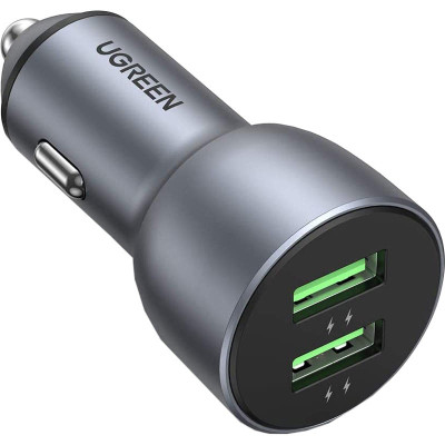 Зарядний пристрій Ugreen CD213 2xUSB Fast Car Charger (Dark Blue) (UGR-10144)