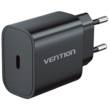 Зарядний пристрій Vention 1xUSB-C PD20W + cable USB-C to Lightning black (G17B0-EU) - Фото
