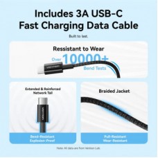 Зарядний пристрій Vention 1xUSB-C PD20W + cable USB-C to Lightning black (G17B0-EU) - Фото