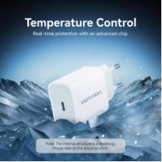 Зарядний пристрій Vention 1xUSB-C PD20W + cable USB-C to Lightning white (G17W0-EU) - Фото