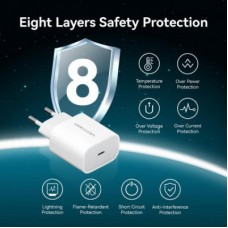 Зарядний пристрій Vention 1xUSB-C PD20W + cable USB-C to Lightning white (G17W0-EU) - Фото
