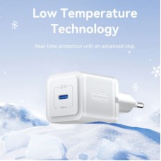 Зарядний пристрій Vention 1xUSB-C PD20W GaN + cable USB-C to USB-C white (TZ-FEPW0-EU-01) - Фото