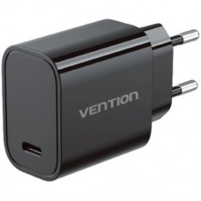 Зарядний пристрій Vention 1xUSB-C PD30W + cable USB-C to USB-C black (G18B0-EU) - Фото