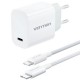 Зарядний пристрій Vention 1xUSB-C PD30W + cable USB-C to USB-C white (G18W0-EU)