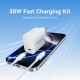 Зарядний пристрій Vention 1xUSB-C PD30W + cable USB-C to USB-C white (G18W0-EU)