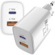 Зарядний пристрій Sigma 1xUSB-C PD33W + 1xUSB QC 3.0 GaN X-power PS33-01 white (4827798527719)