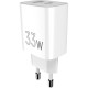 Зарядний пристрій Sigma 1xUSB-C PD33W + 1xUSB QC 3.0 GaN X-power PS33-01 white (4827798527719)