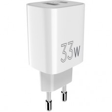 Зарядний пристрій Sigma 1xUSB-C PD33W + 1xUSB QC 3.0 GaN X-power PS33-01 white (4827798527719) - Фото