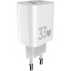 Зарядний пристрій Sigma 1xUSB-C PD33W + 1xUSB QC 3.0 GaN X-power PS33-01 white (4827798527719)