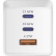 Зарядний пристрій Sigma 2xUSB-C PD65W + 1xUSB QC 3.0 GaN X-power PS65-01 white (4827798637715)