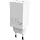 Зарядний пристрій Sigma 2xUSB-C PD65W + 1xUSB QC 3.0 GaN X-power PS65-01 white (4827798637715)