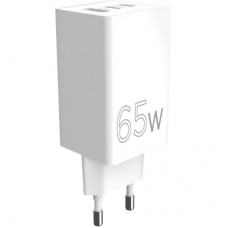 Зарядний пристрій Sigma 2xUSB-C PD65W + 1xUSB QC 3.0 GaN X-power PS65-01 white (4827798637715) - Фото