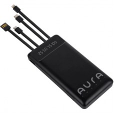 Батарея універсальна AURA NRG10 10000 mAh Black (PBANRG10B) - Фото