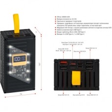 Батарея універсальна AURA NRG-P30 30000mAh 22.5W Black (PBANRG-P30B) - Фото
