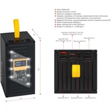 Батарея універсальна AURA NRG-P50 50000mAh 22.5W Black (PBANRG-P50B) - Фото
