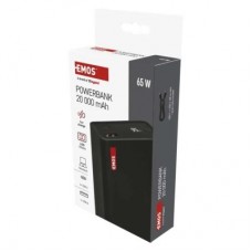 Батарея універсальна EMOS 20000 mAh NTBF20, 65W, Pass-through, black (B0560B) - Фото