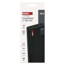 Батарея універсальна EMOS 27000 mAh NTBF30, 100 W, Pass-through, black (B0561B) - Фото
