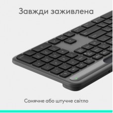 Клавіатура Logitech Slim Solar+ Bluetooth Graphite (920-013764) - Фото
