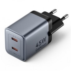 Зарядний пристрій Vention 2xUSB-C PD45W GaN gray (FCDH0-EU) - Фото