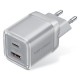 Зарядний пристрій Vention 1xUSB-C PD70W + 1xUSB QC 3.0 22.5 W GaN transparent gray (FCGH0-EU)