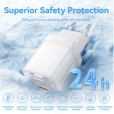 Зарядний пристрій Vention 1xUSB-C PD70W + 1xUSB QC 3.0 22.5 W GaN transparent gray (FCGH0-EU) - Фото