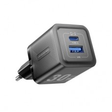 Зарядное устройство Vention 1xUSB-C PD30W + 1xUSB QC3.0 30W GaN + cable USB-C to USB-C 1.0m black (TZ-FEQB0-EU-01) - Фото