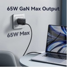 Зарядний пристрій Vention 2xUSB-C PD65W + 1xUSB QC 3.0 60 W GaN white (FERW0-EU) - Фото