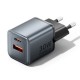 Зарядний пристрій Vention 1xUSB-C PD30W + 1xUSB QC 3.0 18 W GaN gray (FEWH0-EU)