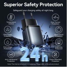 Зарядний пристрій Vention 1xUSB-C PD30W + 1xUSB QC 3.0 18 W GaN gray (FEWH0-EU) - Фото