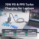 Зарядний пристрій Vention 2xUSB-C PD70W + 1xUSB QC 3.0 22.5 W GaN gray (FEXH0-EU)