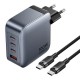 Зарядний пристрій Vention 3xUSB-C PD100W + 1xUSB QC 3.0 30 W GaN + cable USB-C to USB-C 1.0m gray (TZ-FETH0-EU)