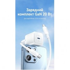 Зарядний пристрій Vention USB-C PD20W GaN black (FEPB0-EU) - Фото