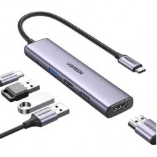 Концентратор Ugreen USB-C 3-in-1 HDMI 4K + USB 3.0 + PD 100W (U_15495) - Фото