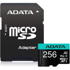 Картка пам'яті ADATA 256 GB microSD class 10 UHS-I U3 V30 A2 Premier Pro SD 6.0 (AUSDX256GUI3V30SA2-RA1) - Фото