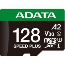 Картка пам'яті ADATA 128 GB microSD class 10 UHS-I U3 V30 A2 Speed Plus (UD128GUI3V30A2SP-RA1) - Фото