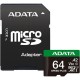 Карта памяти ADATA 64GB microSD class 10 UHS-I U3 V30 A2 Speed Plus (UD64GUI3V30A2SP-RA1)