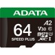 Карта памяти ADATA 64GB microSD class 10 UHS-I U3 V30 A2 Speed Plus (UD64GUI3V30A2SP-RA1)
