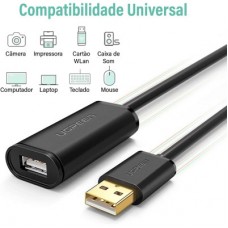 Дата кабель USB 2.0 AM to AF 20.0m Active black Ugreen (10324) - Фото