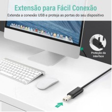Дата кабель USB 2.0 AM to AF 20.0m Active black Ugreen (10324) - Фото